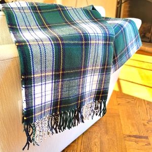 New! J.Crew Women's Green Navy Highland Tartan Plaid Classic Scarf 77 ½ × 24 NWT